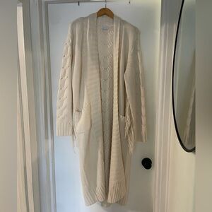 Shop D.LEE crescent cream fringe duster long sweater Rodeo Robe M/L